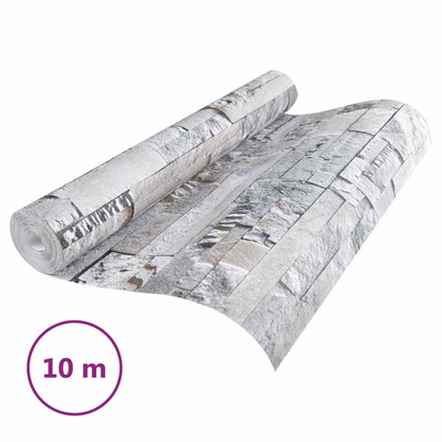 Tapeta 3D z kamieniem Szary 10 x 0,53 m Tkanina nienałożona
