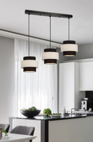 Lampa wisząca z abażurami Benta czarna potrójna do salonu nad stół