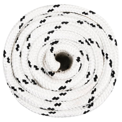 vidaXL Pleciona linka żeglarska, biała, 16mm x 25 m, poliester