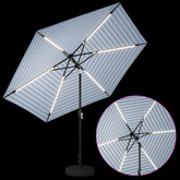 Parasol ogrodowy z oświetleniem LED i podstawą 300 x 300 cm