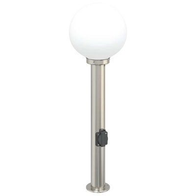 Słupek oświetleniowy z gniazdem 80 cm, stal nierdzewna IP44