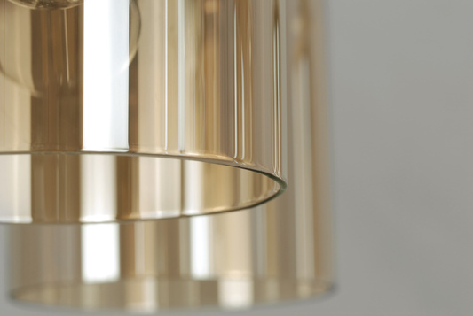 Lampa wisząca nad okrągły stół, bursztynowe klosze K-5878 z serii AIGO