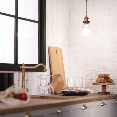 Lampa Wisząca Szklana Retro 25cm E27 Abruzzo Hinti