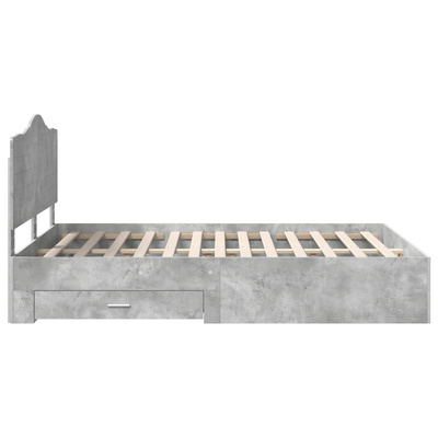 Ramka łóżka Betonowy szary 140 x 190 cm Drewno inżynieryjne