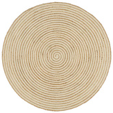 vidaXL Dywanik ręcznie wykonany z juty, spiralny wzór, biały, 90 cm