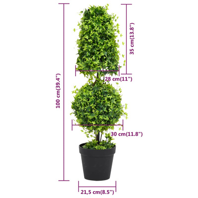 Sztuczny bukszpan z doniczką, zielony, 100 cm