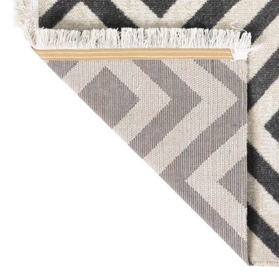 vidaXL Dywan zewnętrzny o płaskim splocie, 115x170 cm, czarno-beżowy