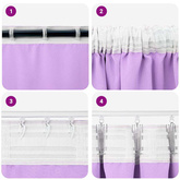 Firany blackout z kółkami 2 pcs Fioletowy 245 x 140 cm