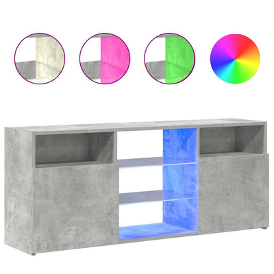 Szafka TV z oświetleniem LED, szarość betonu, 120x30x50 cm