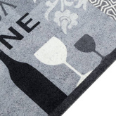 vidaXL Dywanik kuchenny z motywem wina, szary, 60x180 cm, aksamitny