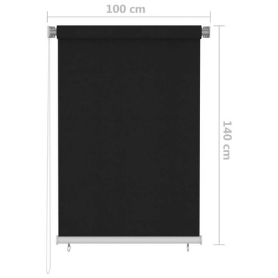 vidaXL Roleta zewnętrzna, 100x140 cm, czarna