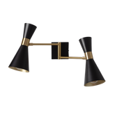 Kinkiet Czarno Złoty Abruzzo Salvatore 2xE27