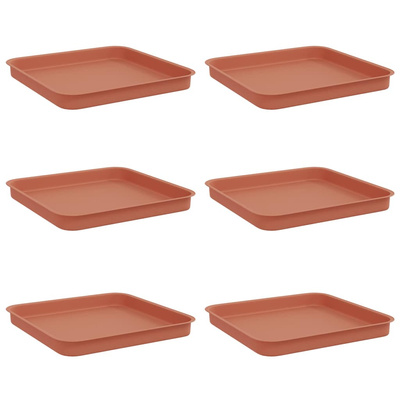 Kwadratowa Taca na Kwiaty 6 pcs Czerwony ceglasty