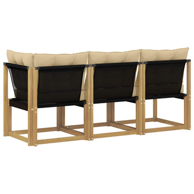 3 szt. Modułowa sofa na zewnątrz Biały