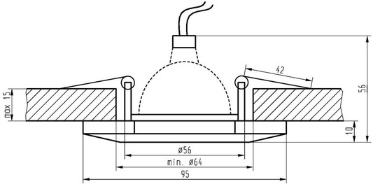Oprawa stropowa mr16 ss-14 ch/bk mr16 chrom sześciokątna szkło czarne
