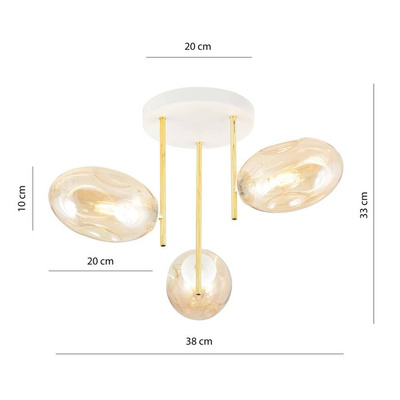 Lampa sufitowa ARGO 3 WH MIODOWY