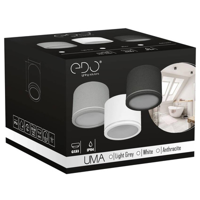 Punktowa oprawa sufitowa do łazienki UMA Sand Gun Color IP54 okrągła antracyt EDO777543 EDO Solutions