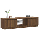 Szafka pod TV, z LED, brązowy dąb, 140 x 40 x 35,5 cm vidaXL