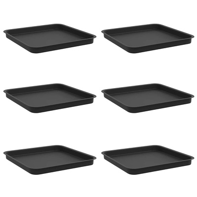 Kwadratowa Taca na Kwiaty 6 pcs Czarny 36 x 36 x 2.5 cm