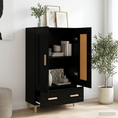 Highboard Czarny dąb 70 x 31 x 115 cm Drewno inżynieryjne