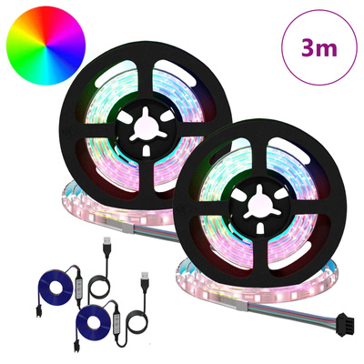 Taśma LED 2 pcs Czarny i przezroczysty 750 mm Miedź i plastik