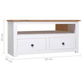 vidaXL Narożna szafka pod TV, biała, 93x49x49 cm, sosna, seria Panama