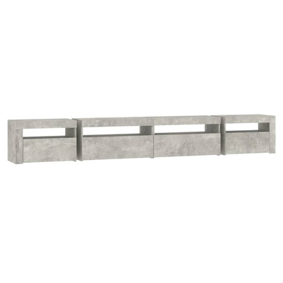 vidaXL Szafka pod TV z oświetleniem LED, szarość betonu, 270x35x40 cm