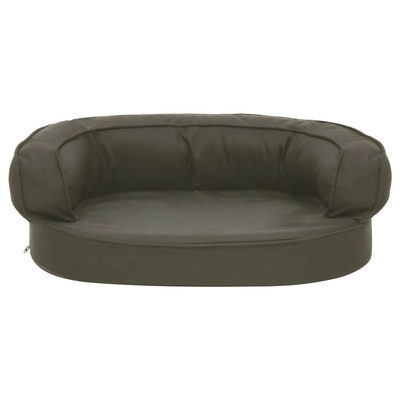 vidaXL Legowisko dla psa, 60x42 cm, stylizowane na lniane, ciemnoszare