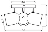 Lampa sufitowa 3xE27 szara 32cm AZURO 98-63236