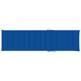 vidaXL Leżak z niebieską poduszką, lite drewno tekowe