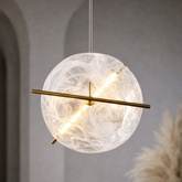 Lampa wisząca Relax szklana w kształcie zegara do salonu LED 15W 3000K