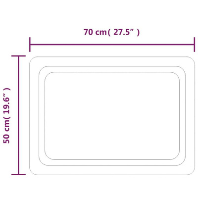 Lustro łazienkowe z LED, 70x50 cm vidaXL
