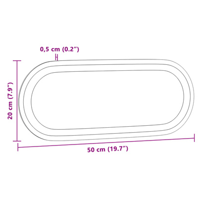 Lustro łazienkowe LED przezroczysty 50 x 20 cm szkło hartowane