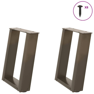 Nogi do stolika kawowego w kształcie litery U 2 szt. Naturalna stal 28x(42-43) cm Stal
