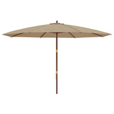 Parasol ogrodowy na drewnianym słupku, taupe, 400x273 cm