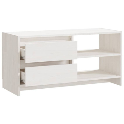 vidaXL Szafka pod TV, biała, 80x31x39 cm, drewno sosnowe