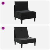 Środkowa sofa z miejscem do przechowywania Czarny Welur