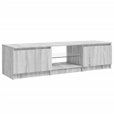 vidaXL Szafka pod TV, z LED, szary dąb sonoma, 140x40x35,5 cm
