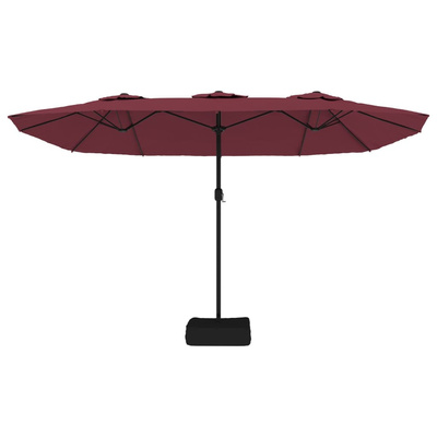 Podwójny parasol ogrodowy, bordowy, 449x265 cm