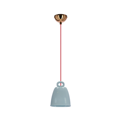 Lampa wisząca SEWILLA niebieska - z ceramicznym kloszem - skandynawska lampa nad wyspę i stół