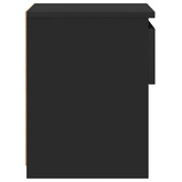 Szafka nocna, czarna, 40x30x39 cm, materiał drewnopochodny