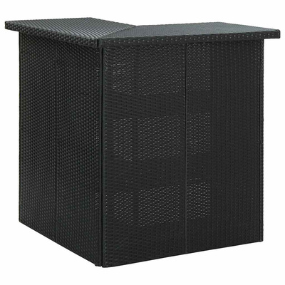 4-cz. zestaw barowy do ogrodu, poduszki, rattan PE, czarny