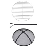 vidaXL Mozaikowe palenisko ze stolikiem, terakota, 68 cm, ceramika