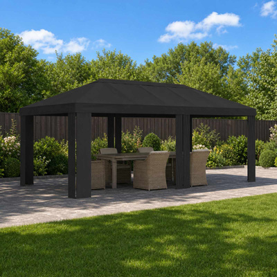 Pokrycie altany 6 x 3 m antracytowy Poliester 190 gsm