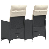 Rozkładana sofa ogrodowa dla 2 os., ze stolikiem, czarna