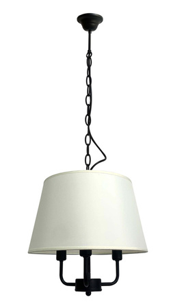 Lampa wisząca z abażurem Pasteri beżowa potrójna do salonu