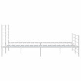 vidaXL Metalowa rama łóżka z wezgłowiem i zanóżkiem, biała, 180x200 cm