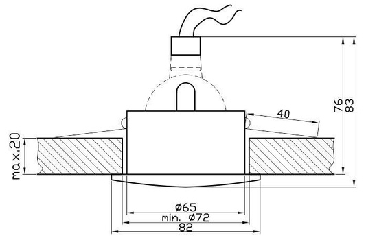 Oprawa Stropowa Candellux 2211411 Sh-10 Ip65 Mr16