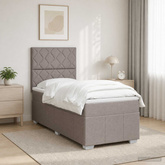 Łóżko z box spring LED z materacem Ciemnoszary 100 x 200 cm
