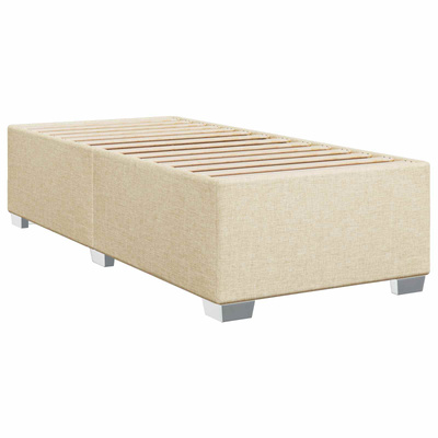 Łóżko kontynentalne z materacem kremowy 90 x 200 cm tkanina